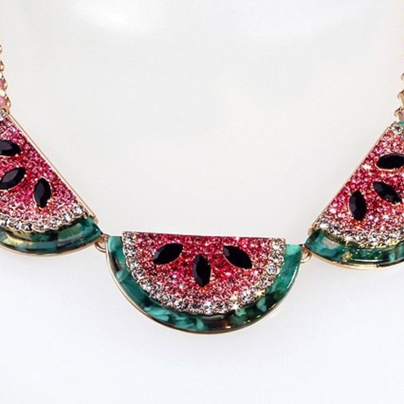 Betsey Johnson Watermelon Frontal Necklace - Picture 4 of 5